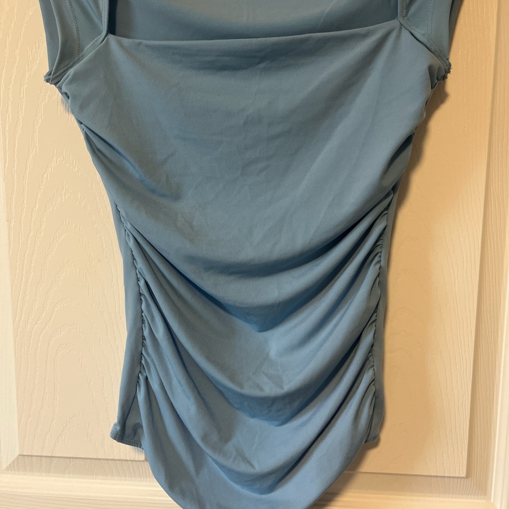 Abercrombie Baby Blue Bodysuit with Ruched Sides - Picture 2 of 4